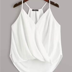 SHEIN Elegant White Draped Camisole